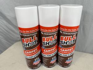 3 New Cans of Horsepower Bull Shot Carpet Spot and Stain Remover