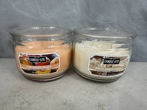 2 New Candle Lite Triple Wick Candles