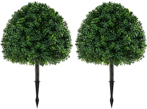 Costway 2 Pack Faux Bushes with Ground Spike