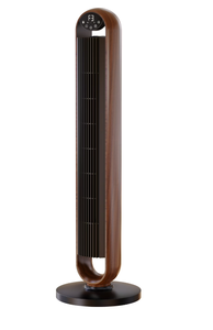 Better Homes & Gardens 40 5-Speed Oscillating Tower Fan with Remote Control, 3 Wind Modes, 12H Timer, Walnut & Black