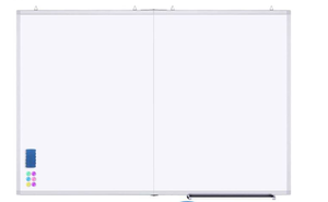 Maxtek - Large Bulletin Board, Dry Erase Board, Foldable Aluminum Wall-Mounted, Markers, Presentation Supplies 48x72