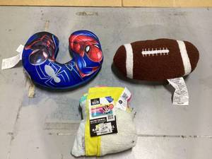 LOT OF 3 Kids Pillows & Towel