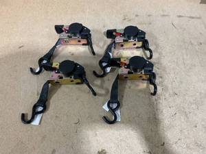 LOT OF 4 Erickson, Re-Tractable Ratchet Straps, 1 inch x 10 foot Retractable Straps, Light Duty, 1200 lb Capacity, S-Hook