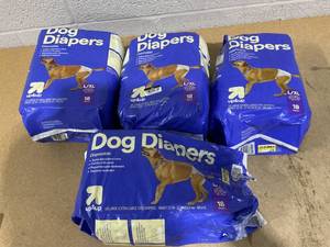 LOT OF 4 up&up LXL Dog Diapers-22 TO 37 Waist Over 70lbs. (2 Packs Are Halfway)