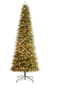 Holiday Time 12 Pre-lit Rockford Sure-lit Pole Slim Pine Tree, Green