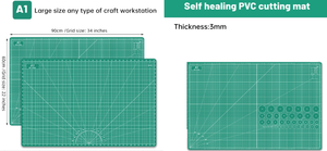 LOT OF 3 Headley Tools Thickened 24 x 36 Inch Self Healing Sewing Cutting Mat, A1 Rotary Cutting Sewing Mat for Crafts, Double Sided 5-Ply Table Cutting Board for Fabric Quilting Leather Hobby, (Green)