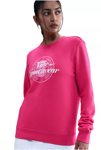 Nike Sportswear Womens Club Fleece Graphic Crewneck Sweatshirt Size L