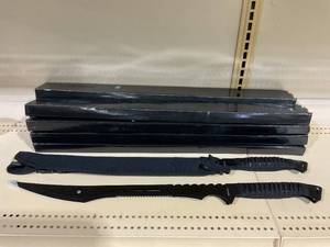 LOT OF 10 Wartech 27 Overall Dual Full Tang Blade Ninja Machete 2pc Sets Wrapped Handle With Sheath