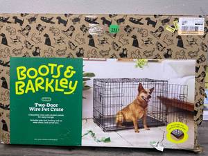 Boots & Barkley 2 Door Wire Collapsible Dog Crate - L - Black Dimensions 36 (L), 25 (H) x 23 (W), Breed size Large (51-75 Pounds)