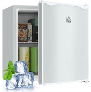 HOMCOM 1.1 Cu.Ft Countertop Mini Freezer, Compact Upright Freezer with Removable Shelf, White