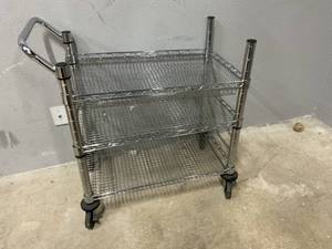 3-Tier Utility Cart (Used, Missing 4 Shelf Holders)