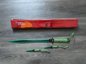Heros Edge 25 Green Machete Sword With Throwing Knives & Sheath