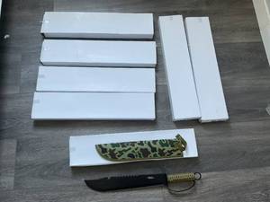 LOT OF 7 Heros Edge Knife With Hand guard & Sheath