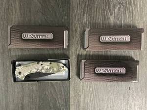 LOT OF 4 Wartech 8.5 Stonewashed Camo Pocket Knives