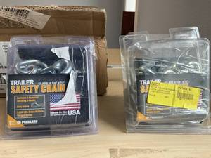 LOT OF 2 Trailer Safety Chains (1 Used, 1 New)