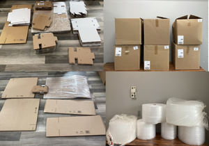 LOT OF Boxes Of Packing Peanuts, Shipping Boxes, & Bubble Wrap