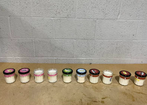 LOT OF 10 Mrs. Meyers Soy Candles (3 Missing Lids)