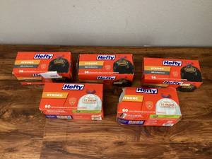 LOT OF 5 Hefty Trash Bags