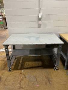 Mobile Industrial Steel Workbench (Used, 5ftx3ft)