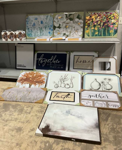 LOT OF Wall Decor - Canvas Prints, Frames, & Floral Art (Some May Have Minor Transit Damage)