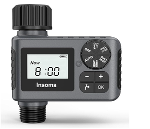 Insoma Outdoor Garden Hose Faucet Timers, Programmable Water Sprinkler Timer with Rain DelayManualAutomatic Drip Irrigation and Lawn Watering System for Yard, 1 Outlet