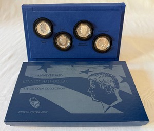 2014 50th Anniversary Kennedy Half Dollar 4 Coin Uncirculated Set - original package with COA