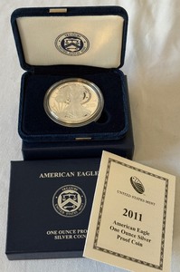 2011 W-American Eagle One Ounce Proof Silver Bullion Coin - original package with COA