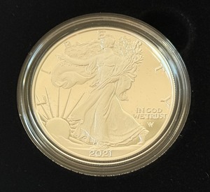 2021 W-American Eagle One Ounce Proof Silver Bullion Coin - original package with COA