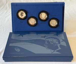 2014 50th Anniversary Kennedy Half Dollar 4 Coin Uncirculated Set - original package with COA