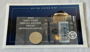 2020 West Point Special Edition Jefferson Nickel Proof - original envelope with plastic