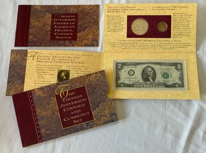 1994 Thomas Jefferson Coilage and Currence 4 Coin Set in original Package