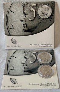 2014 50th Anniversary Kennedy Half Dollar 2 Coin Uncirculated Set - original package with COA