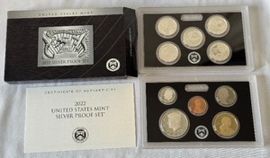 2022 Silver Proof Set 10 coins - original package with COA