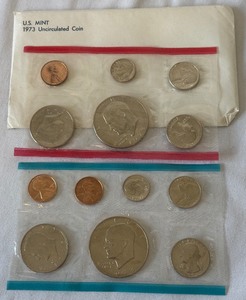 1973 PD Uncirculated US Mint set OGP 13 coins - original govt packaging