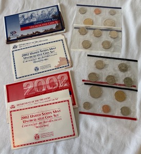 2002 PD Uncirculated US Mint set OGP (20 coins) - original package with COA and envelope, damage to envelope