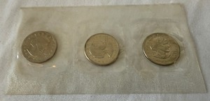 1979 PDS Susan B Anthony 3 Coin Dollar Souvenir Set - cello wrap