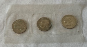 1979 PDS Susan B Anthony 3 Coin Dollar Souvenir Set - cello wrap