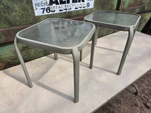 (2) Metal Patio Side Tables