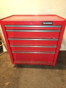 5 Drawer Husky Rolling Tool Cart with Contents