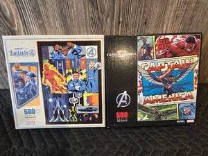 1 Captain America and 1 Fantastic 4 500 Piece puzzles