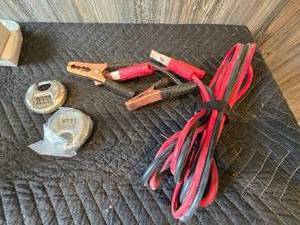 (2) Heavy Duty Combination Locks and Pair of Jumper Cables