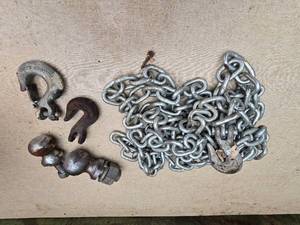 Heavy Duty Chain with Assorted Hooks and 1 78 and 2 516 Towing Balls