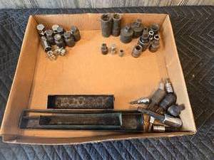 Box of Assorted Tools, Specialty Adapters, 14-38, 38-12, 34-12 Etc. Various Torque and Allen Bits, Assorted Locking Nut Keys, Snap-on Etc.