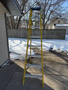 Werner 8 ft Non-Conductive Fiberglass Step Ladder - 250 lb Load Capacity