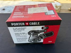 Porter-Cable 382 5 in Random Orbit Palm Sander - Dust Collection & Hook & Loop Pad