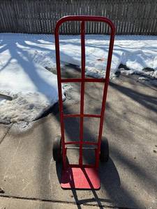 Red Hand Truck - 2-Wheel Dolly with Flat Base
