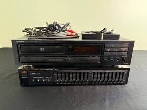 Onkyo DX-1800 CD Player & Fisher EQ-273 Graphic Equalizer with Cables