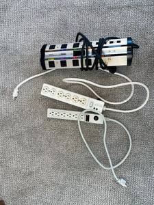 Power Distribution Tower & 2 White Power Strips (Lot of 3)