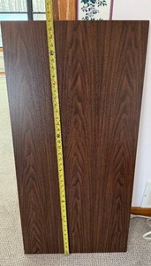 Walnut Wood Veneer Cabinet Door Panel - Dark Finish, One-Piece Replacement