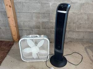 Lasko Wind Curve Tower Fan & White Box Fan